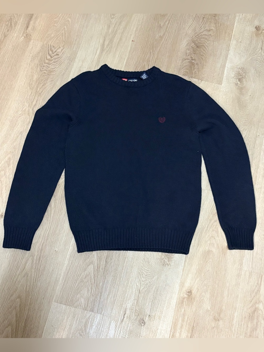 Chaps Knit Sweater Men’s Size Small Navy Blue Cotton Pullover Crewneck